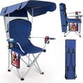 VTOY Portable Folding Camping Chair with Canopy, Outdoor Sun Shade Chair