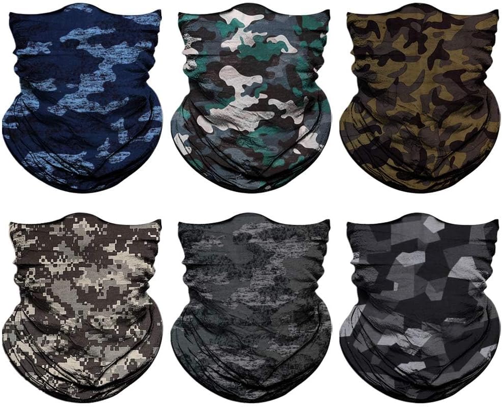 Neck Gaiter for Men Women Headwear Bandana Head Wrap Face Scarf Mask Cover Warmer Balaclava-Seamless & Versatile