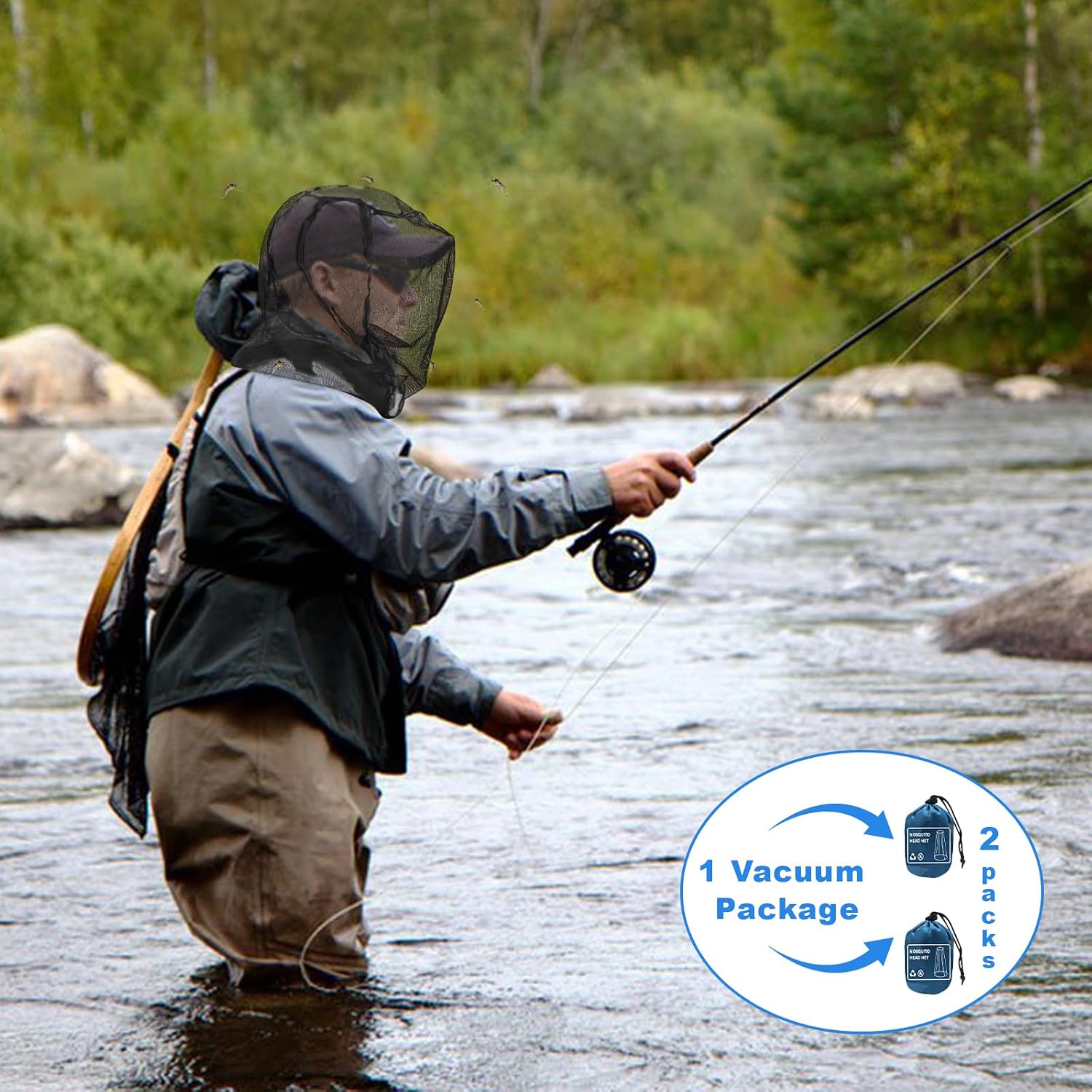South to East Mosquito Head Net for Insects 4 Pack, Fly & Bug Protection