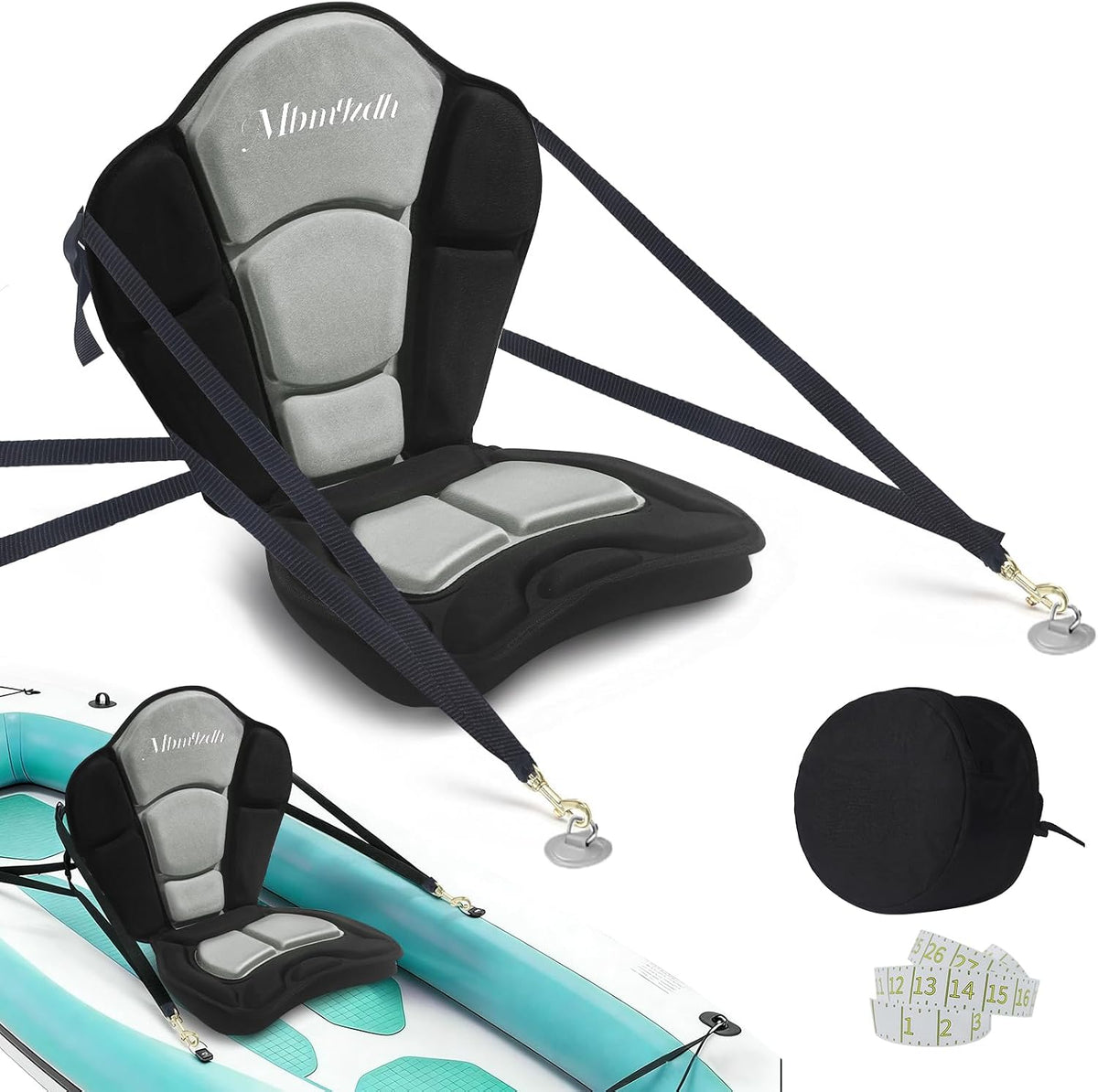 Thickened Kayak Seat,Kayak Seats with Back Support– Cushioned Canoe Backrest with Sit-On-Top Design, Padded Back Support for SUP Paddle Boards, Rafting, Fishing