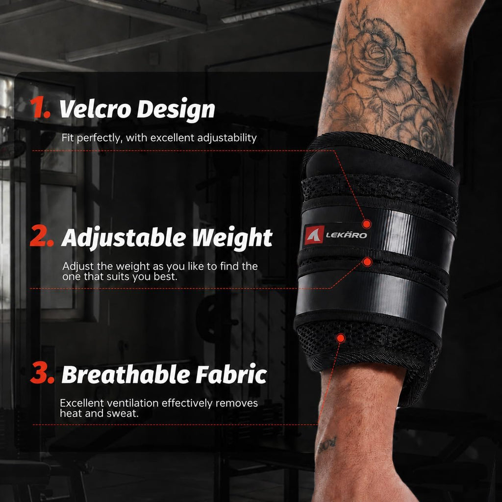 Adjustable Ankle Weights for Men, Heavy Duty Wearable Leg Weights with Removable Steel Plates for Strength Training and Gym Workouts
