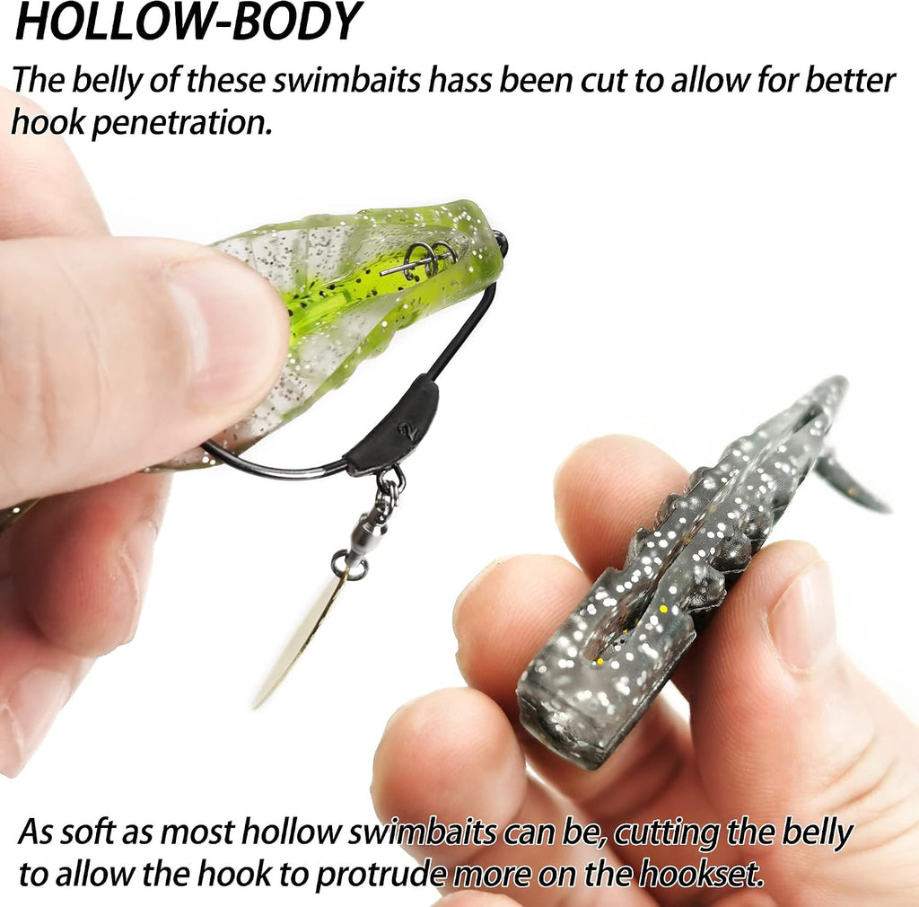 Soft Fishing Lures Paddle Tail Swim Baits for Bass Fishing