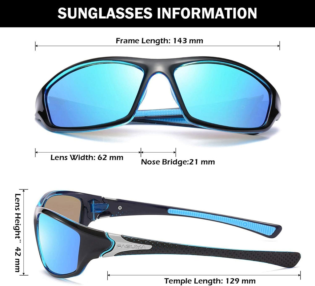FAGUMA Sports Polarized Sunglasses For Men UV400 Protection