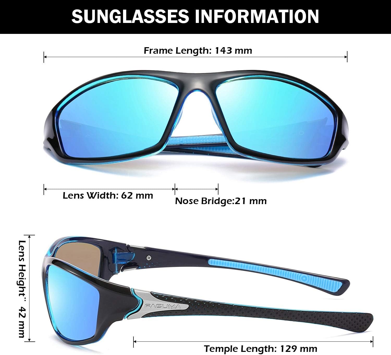FAGUMA Sports Polarized Sunglasses For Men UV400 Protection