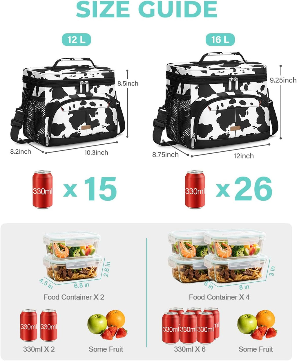 Pritent Lunch Box for Men Women Insulated Lunch Tote Cooler Bag Lunchbox
