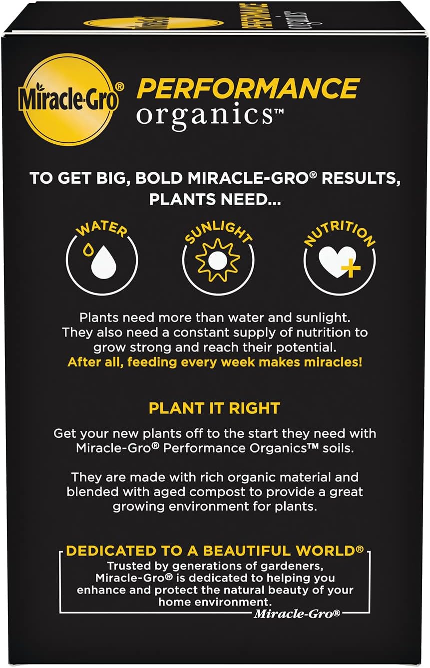 Miracle-Gro Performance Organics All Purpose Plant Nutrition, 1 lb. - All Natural Plant Food for Vegetables, Flowers and Herbs - Apply Every 7 Days for Best Results - Feeds up to 200 sq. ft.