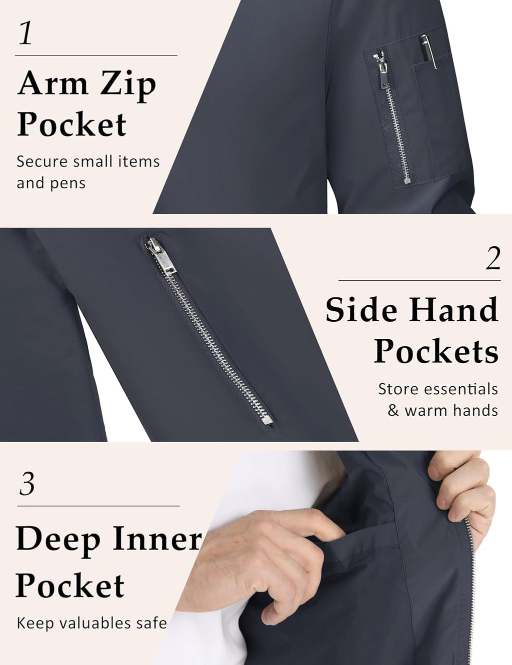 MAGCOMSEN Men's Bomber Jacket Lightweight Windbreaker Spring Fall Jacket