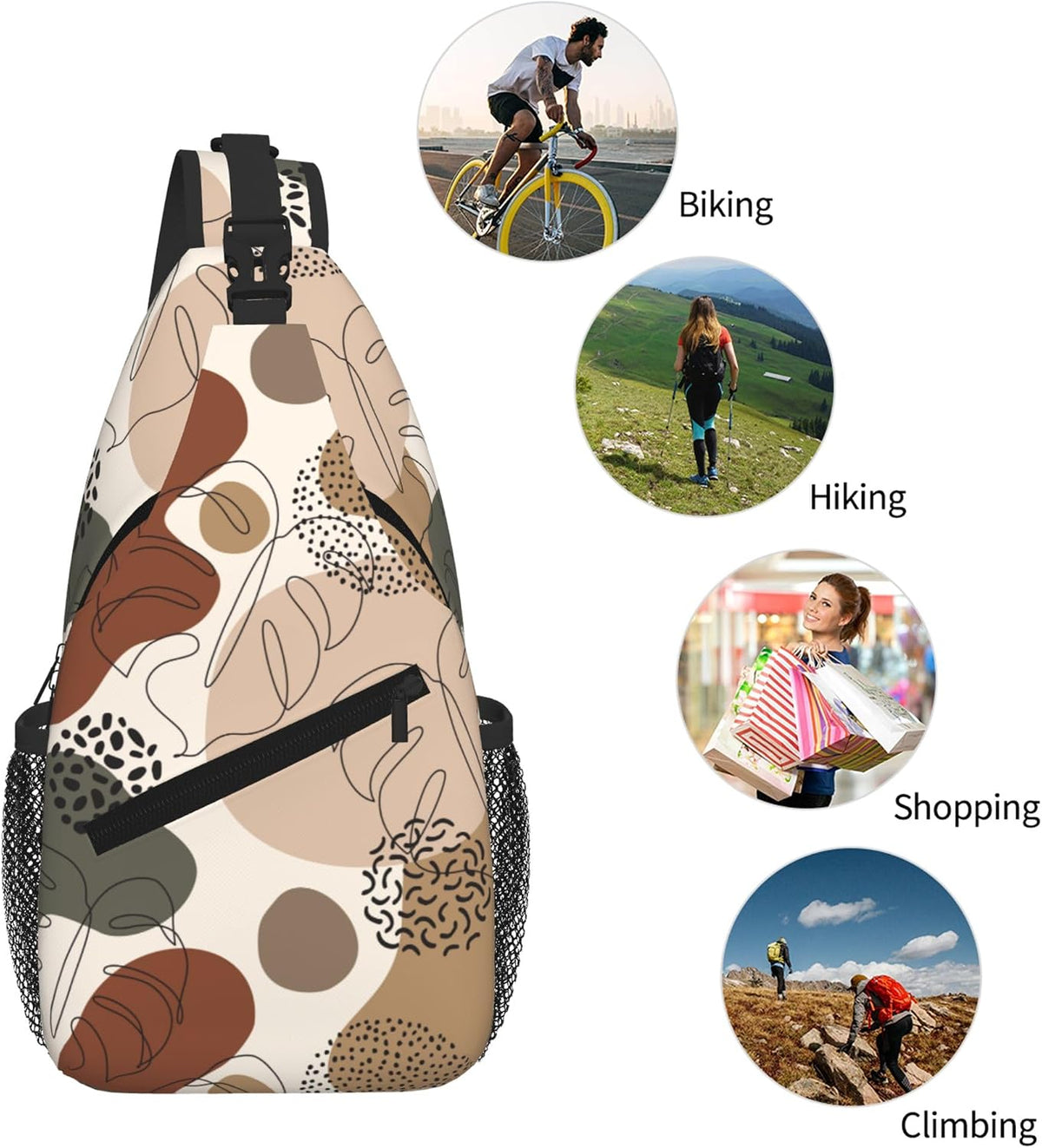 Boho Women's Hiking Daypack Sling Bag Crossbody Backpack