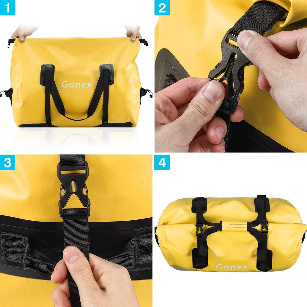 Gonex Waterproof Duffel Bag, 40L/60L/80L Roll-Top Travel Kayaking Dry Bag