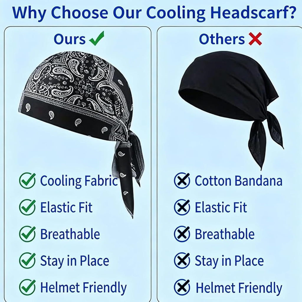 5Pack Bandana Caps for Men, Skull Cap,Elastic Sports Cap with Elastic Fit & Adjustable Straps for Biking Hiking Gym Work Construction and Outdoor Environments Supporting Different Active Lifestyles
