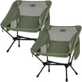 Overmont Ultralight Portable Camping Chair- Lightweight Folding Backpacking Chair, Support up to 330Lbs Compact Beach Chair for Adults with Carry Bag for Backpack Hiking Fishing Outdoor Camp 2pcs