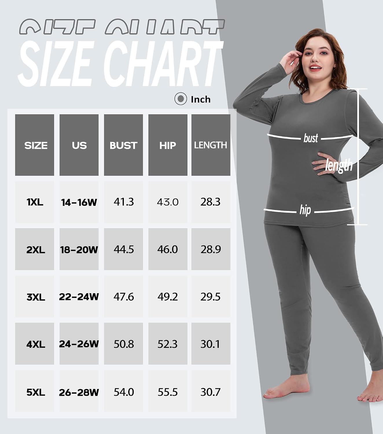 COOTRY Plus Size Thermal Underwear for Women Long Johns Top and Bottom Sets