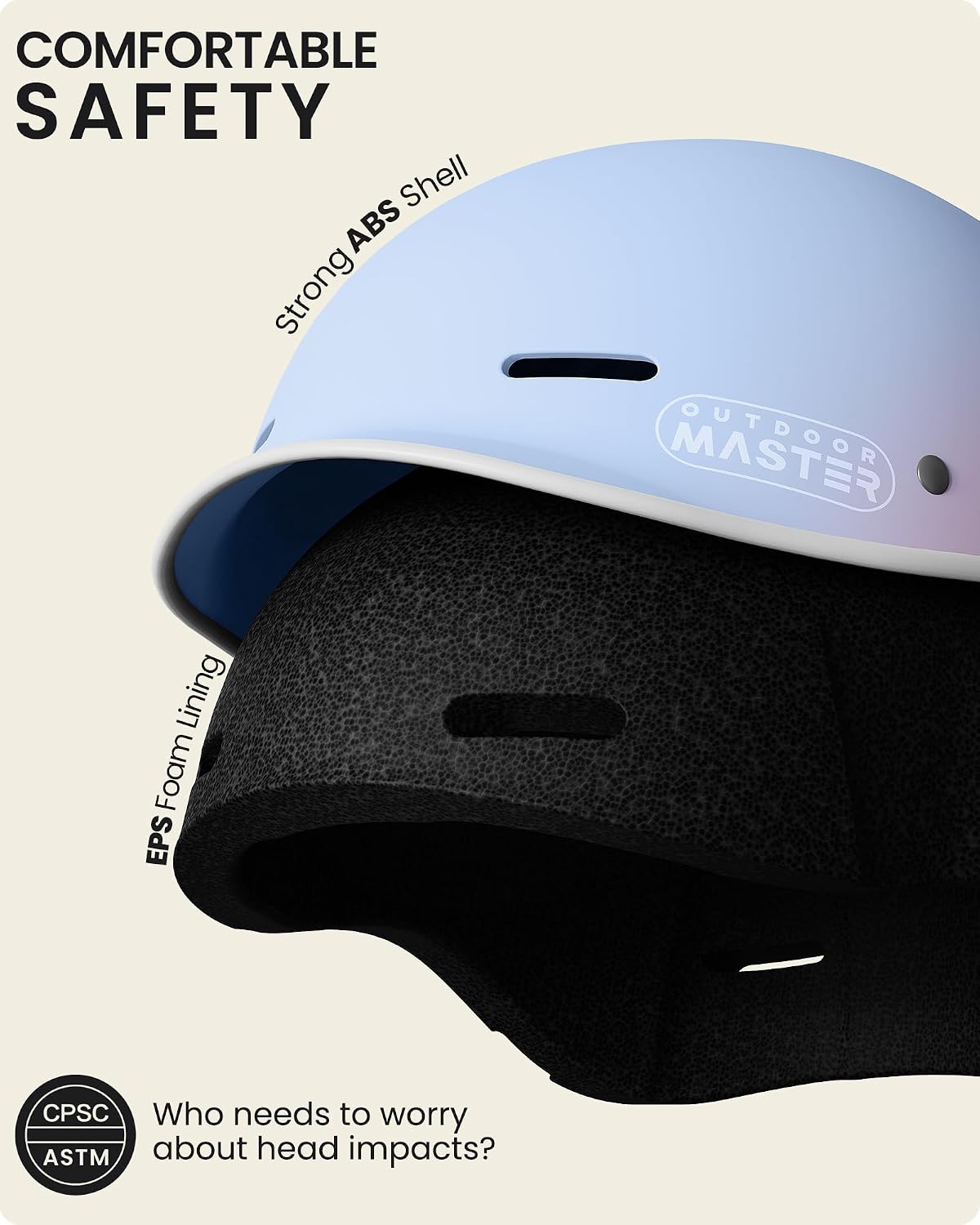 OutdoorMaster Adult Bike Helmet, Adjustable Safety Certified Cycling Helmet