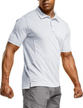 CQR Men's Quick Dry Tactical Polo Shirt, Lightweight Breathable Performance Polo, Short Sleeve UPF 50+ Outdoor Golf Shirt
