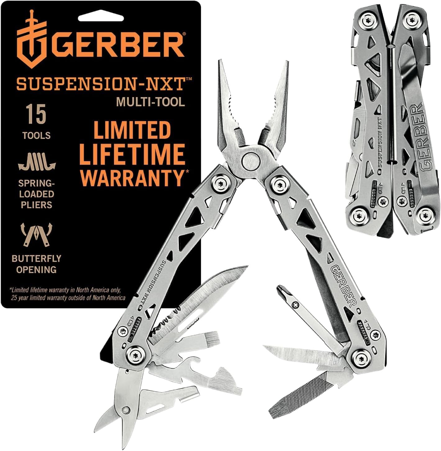Gerber Suspension NXT 15-in-1 Multitool Pliers, EDC Knife, Stainless Steel
