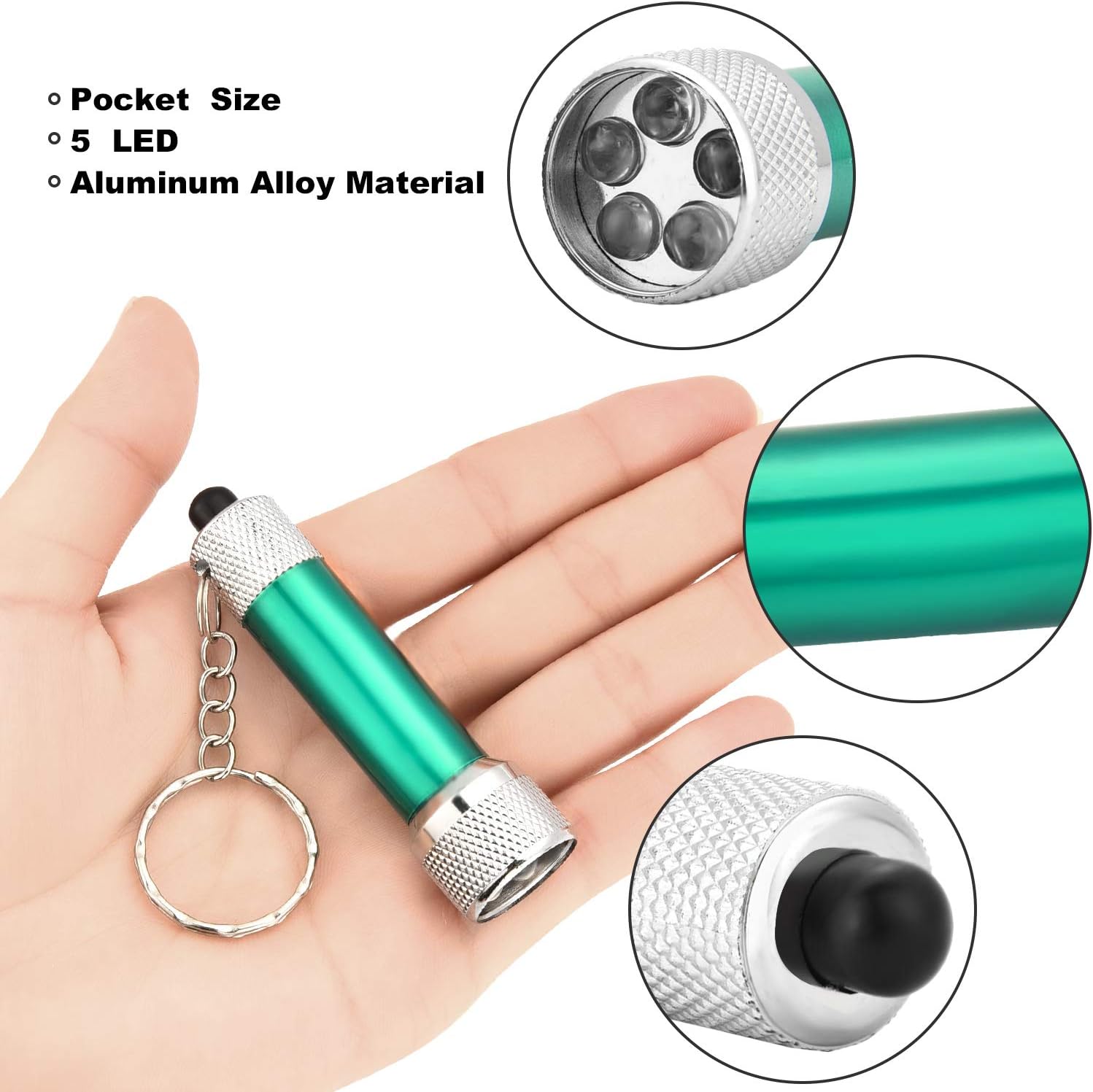 Honoson 30 Pcs Mini LED Keychain Flashlight Bulk