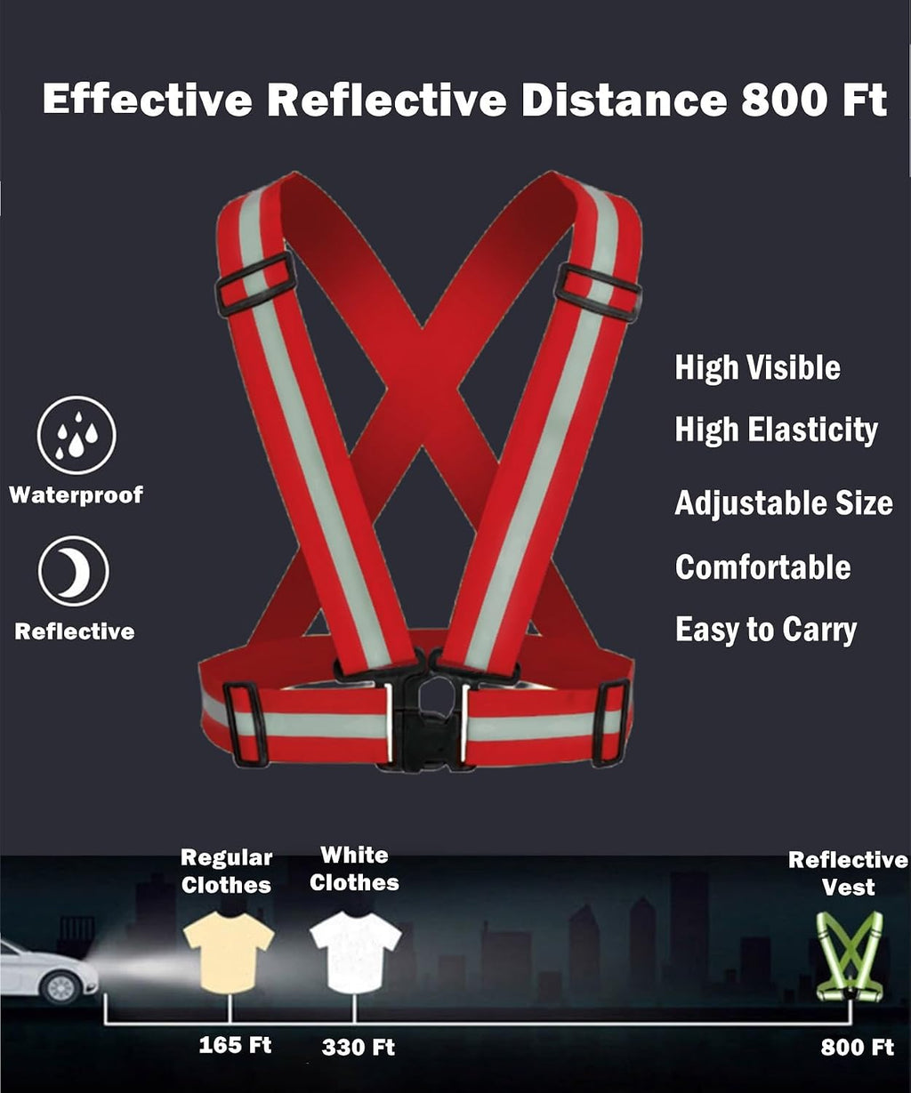 Reflective Vest, High Visibility Safety Vest Straps Reflective Gear for Night Running Walking Cycling for Men Women Kids