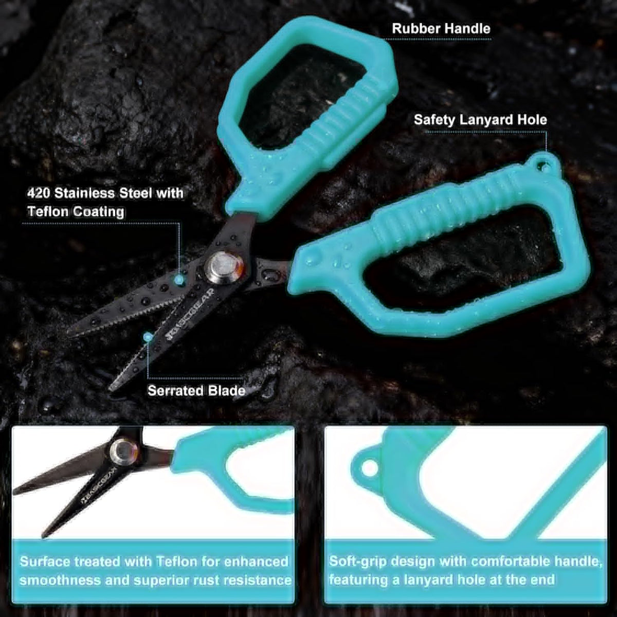 BasicGear Fishing Tool Kit, Pliers, Gripper, Scissors, Knife