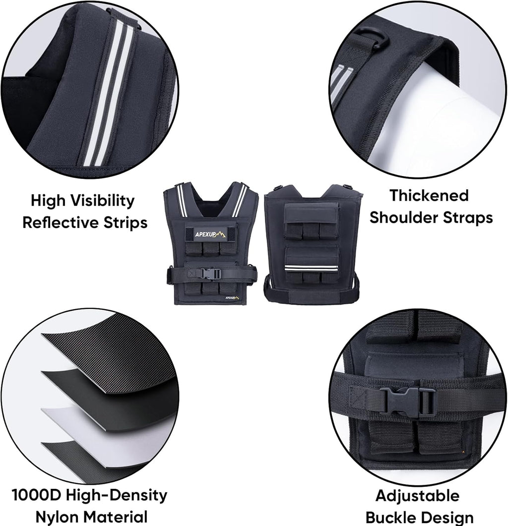 APEXUP Weighted Vest Men, Adjustable Weight Vest for Running