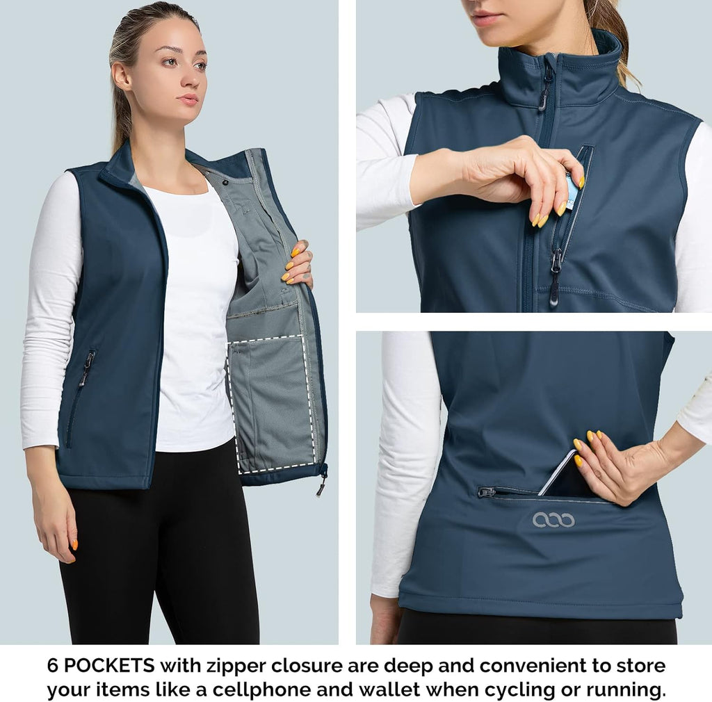 33,000ft Women's Lightweight Running Vest with 6 Pockets for Travel Golf