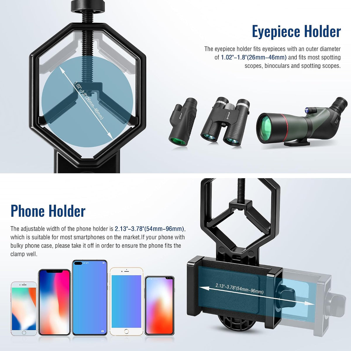 Universal Telescope Eyepiece Smartphone Adapter Cell Phone Mount