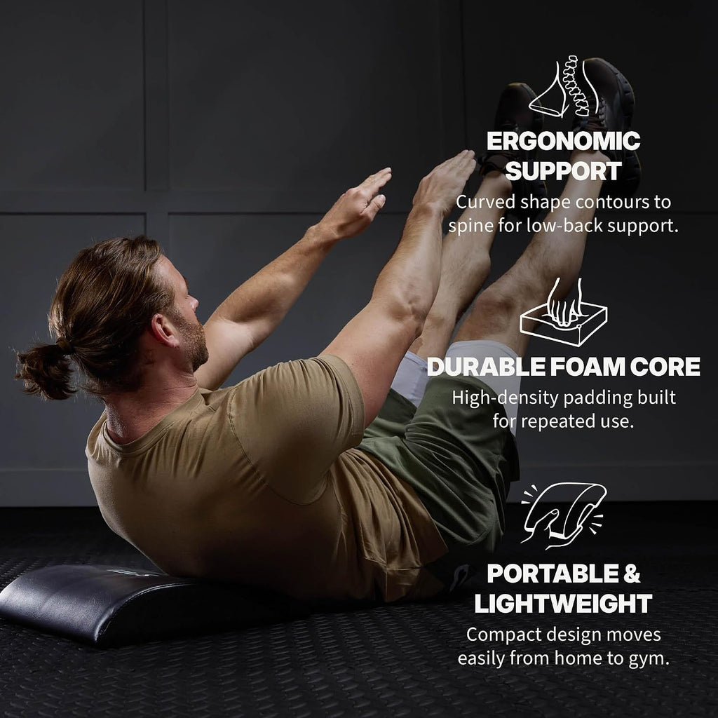 SPRI Ab Mat - Workout Mat Accessory for Abdominal Exercises, Sit-Ups, Crunches, Push-Ups, Core Training, and More - Portable Padded Shaped Mat with Curved Back Support for Toning Abs