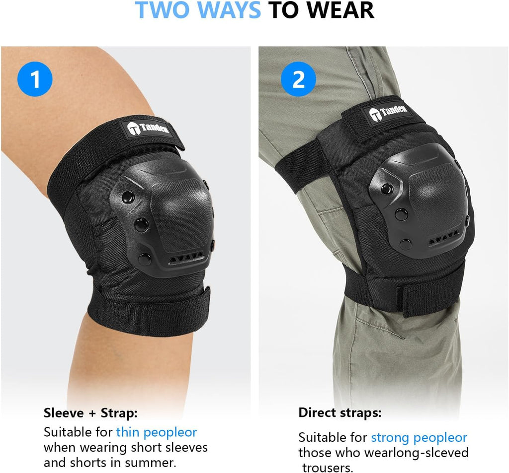 Tanden Skate Protective Gear Adult Knee Pads and Elbow Pads Set Wrist Guard