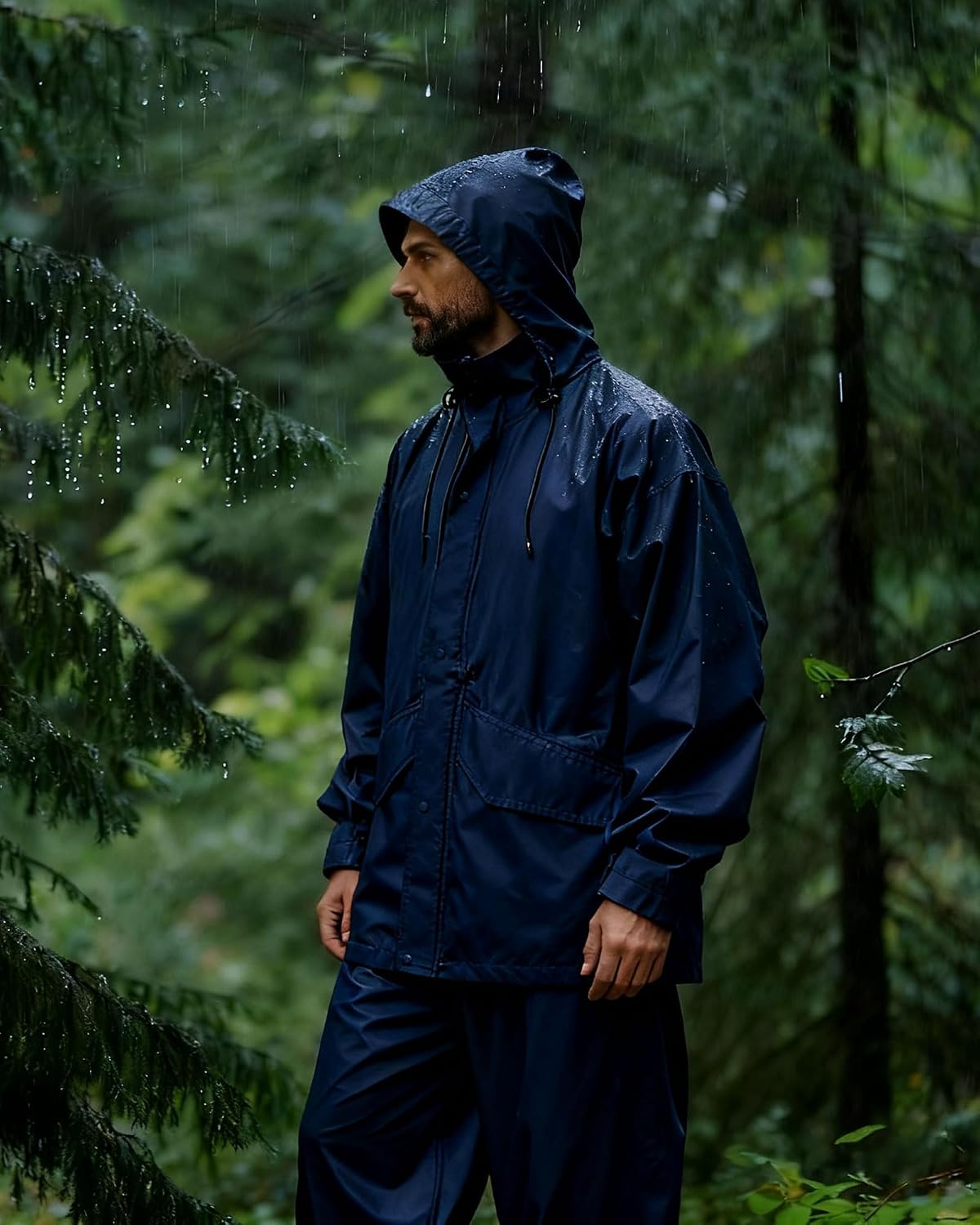 Rain Suit (Jacket + Pants),Rain Gear for Men Waterproof, Camo Rain Jacket, Lightweight Rain Coat for Fishing, Hunting