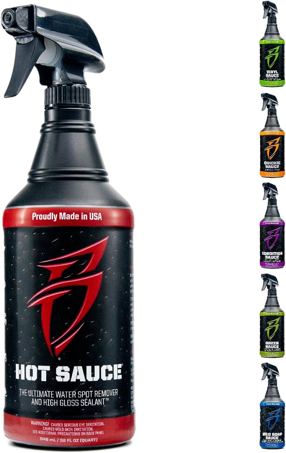 Bling Sauce Hot Sauce Hard Water Spot Remover with Wax Sealants, 32 oz