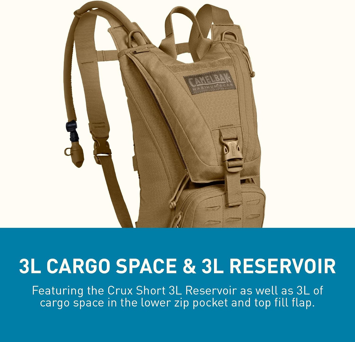 CamelBak Ambush Tactical Hydration Backpack, Low‑Profile MOLLE Design with 100oz Mil‑Spec Crux Reservoir