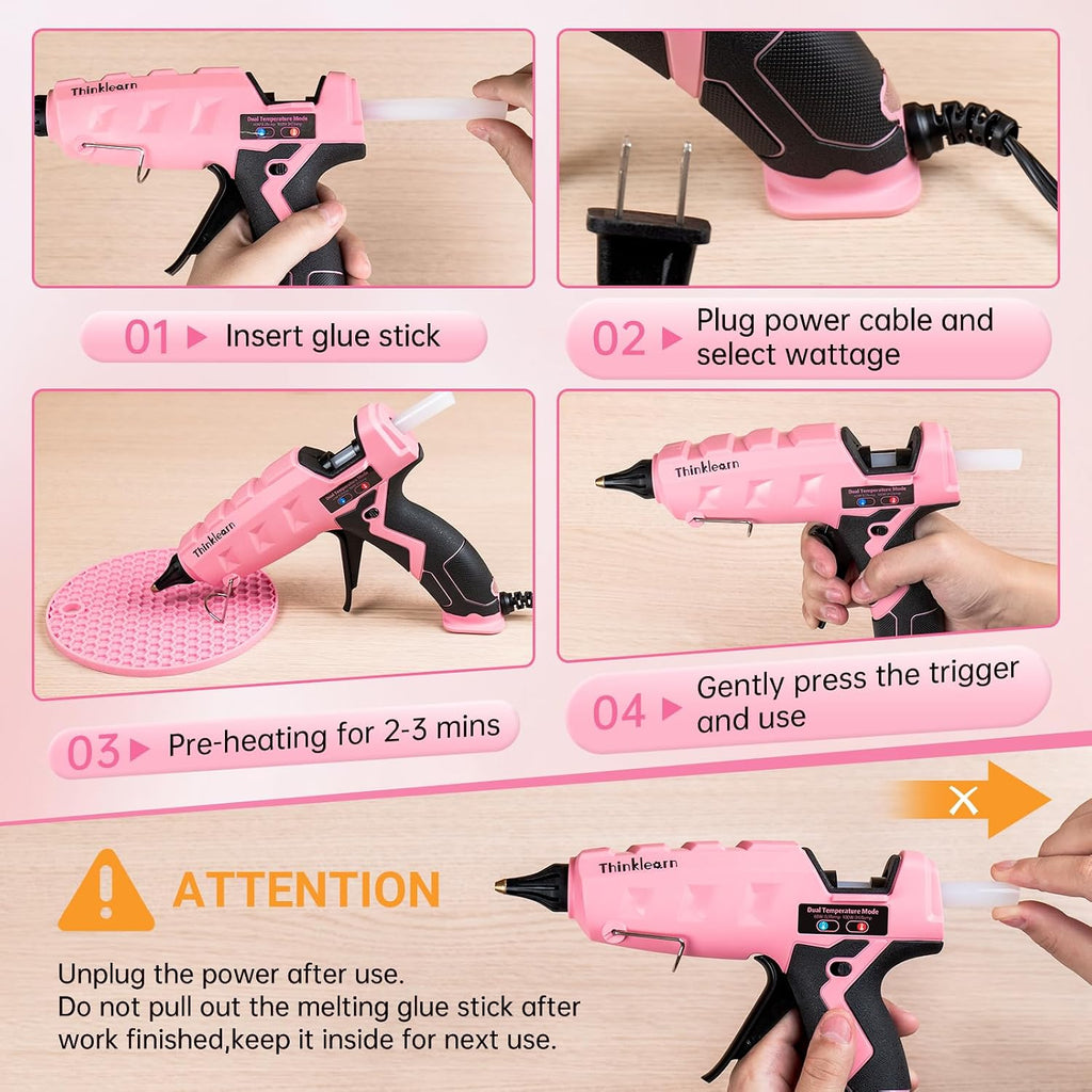THINKLEARN Hot Glue Gun, Full Size, 60/100W Dual Power
