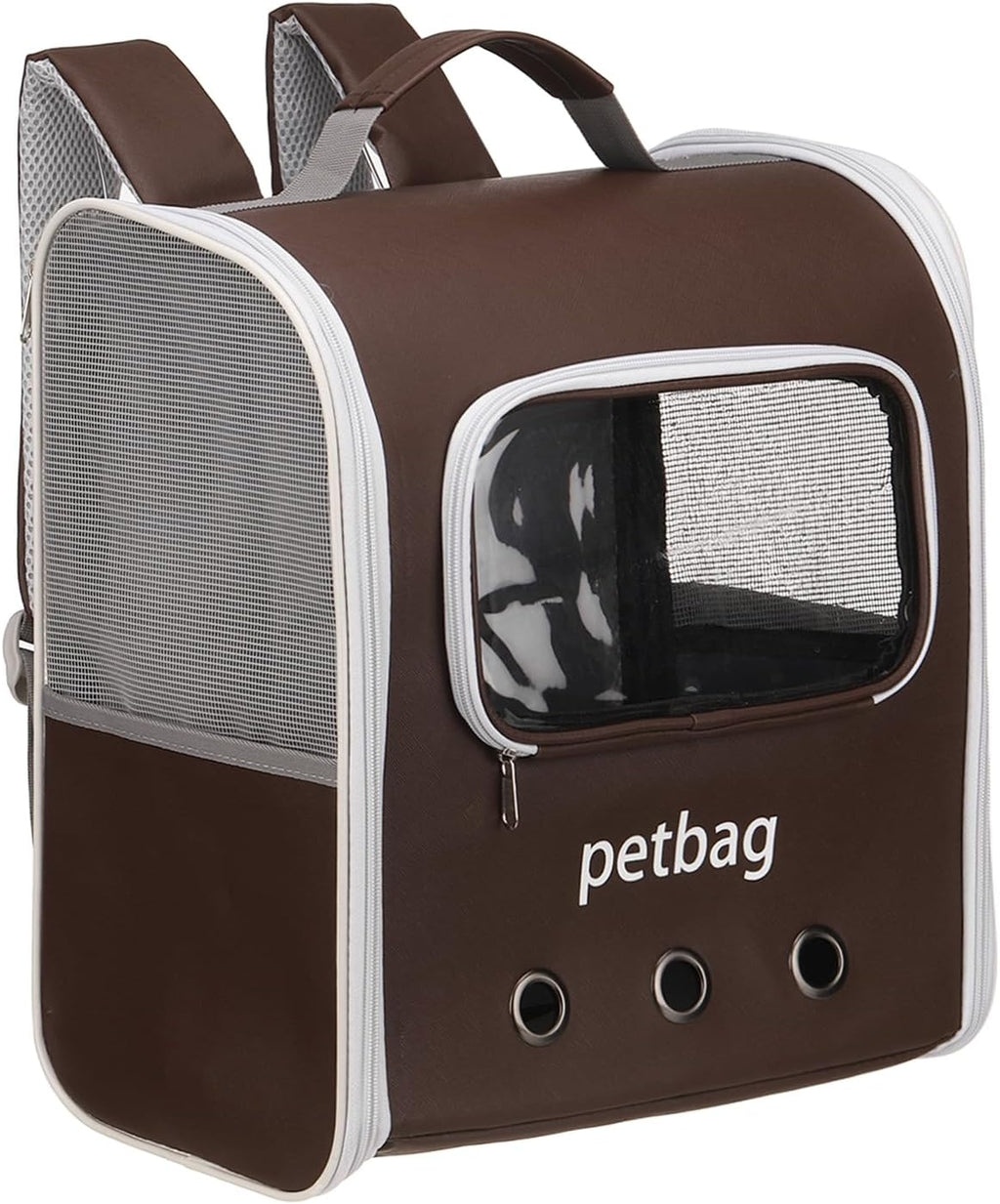 Pet Backpack Carrier White Dogs Cats Travel Bag with Cover 14.17"