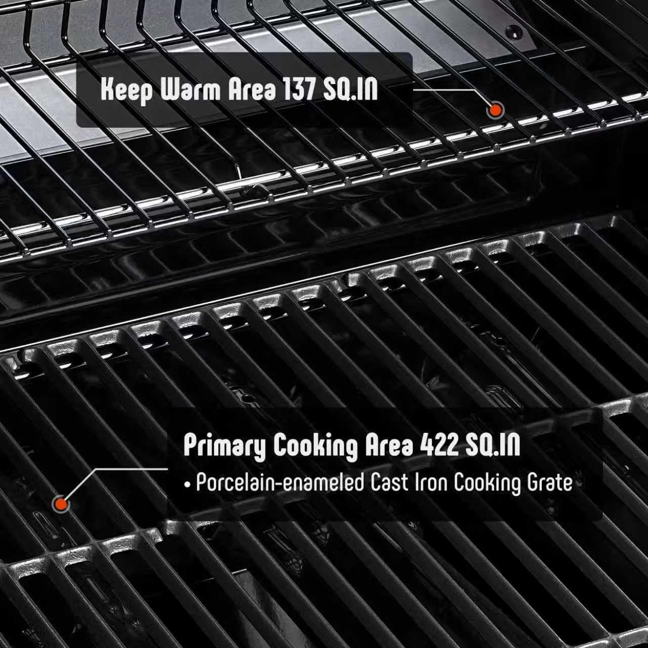Feasto 4+1 Burner Gas BBQ Grill, 48,000 BTU, 559 Sq. In.