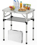 YihuiKo Small Folding Table with Carrying Handle, Portable Picnic Table