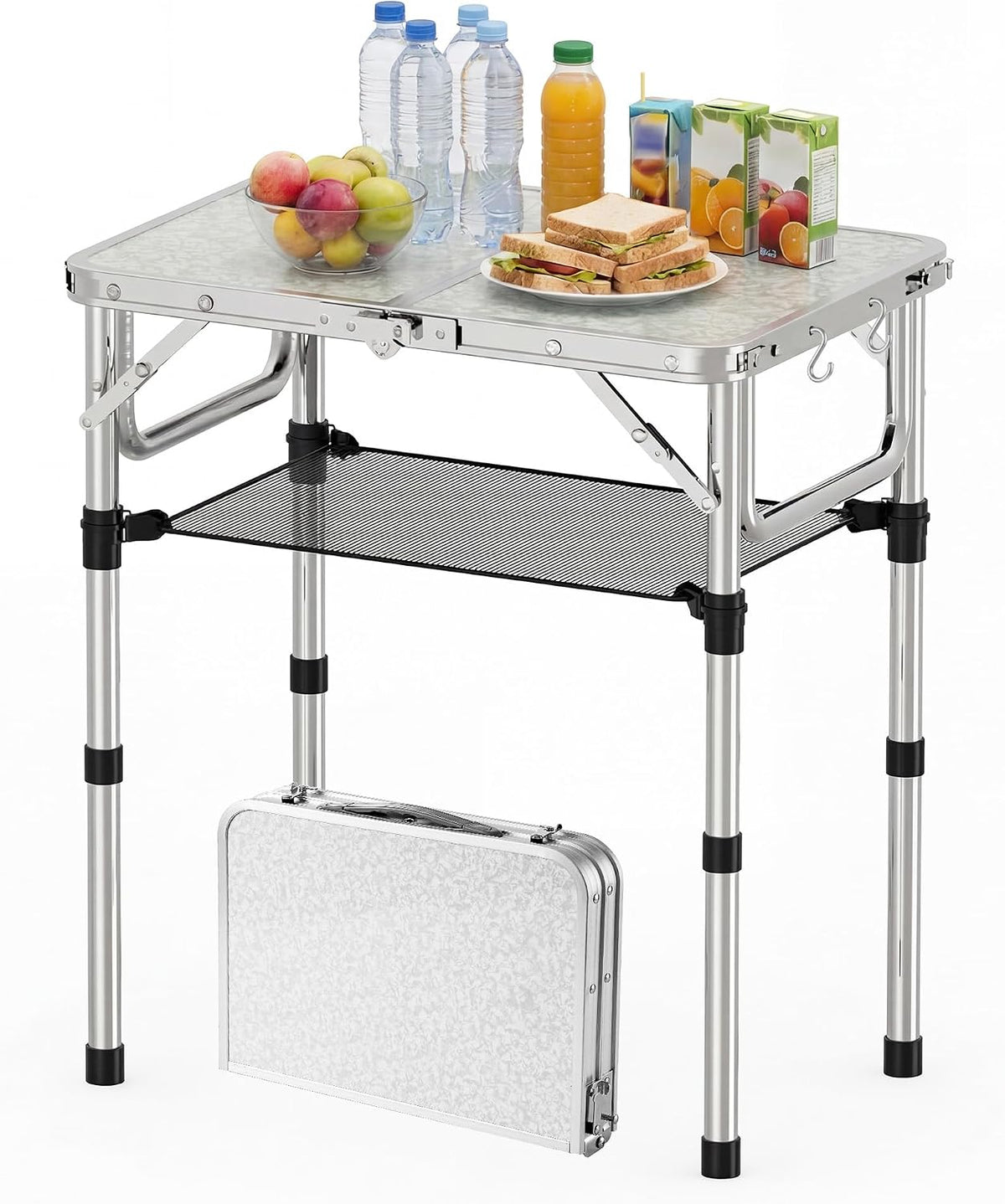 YihuiKo Small Folding Table with Carrying Handle, Portable Picnic Table