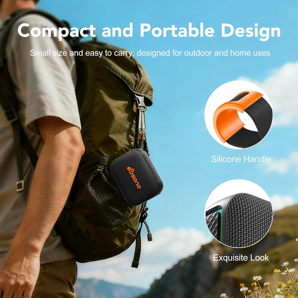 Portable Bluetooth Speaker Line-in Support: IPX5 Waterproof, Black