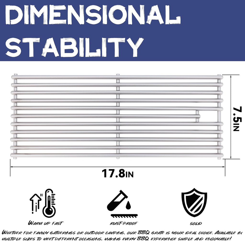 4 Pack 18" x 7-3/8" Heavy Duty 304 Stainless Steel Triangle Solid Rod BBQ Grill Grates Replacement Parts for Blaze Grill 3, 4, 5 Burner Grill Models,5 Models Blaze(BLZ-3,4,4LTE,5,3LTE)