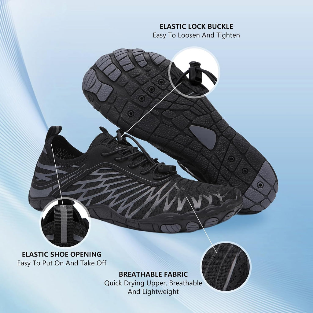 SIOSNETA Hike Barefoot Shoes for Women Men, Breathable Non-Slip Athletic Footwear, Wide Toe Water Shoes for Hiking, Non-Slip Neuropathy Shoes for Women Men, Grounded Comfort wear