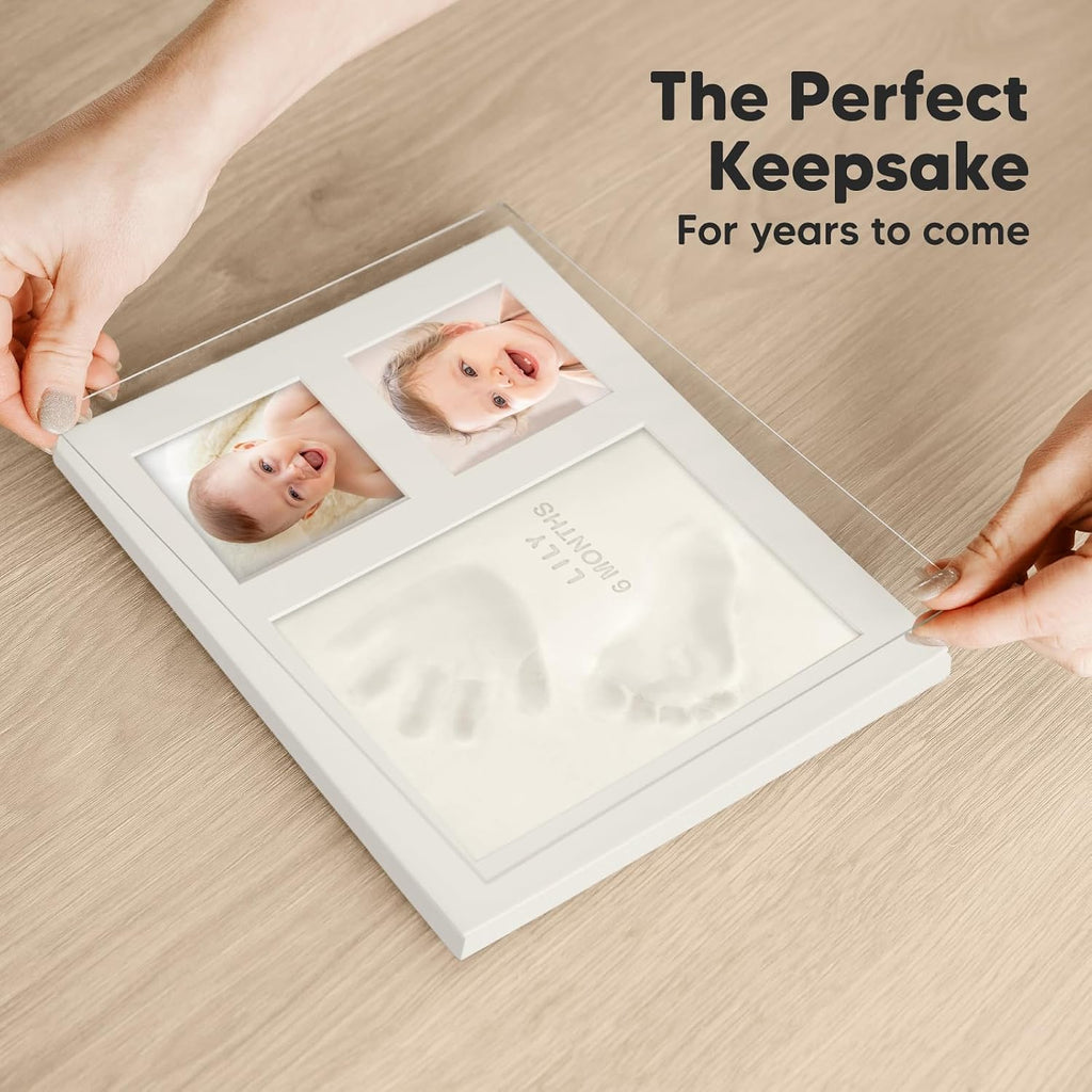 Baby Hand and Footprint Kit,Quick Dry Clay Baby Footprint Kit (Ash Wood)