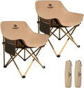 ELangod Folding Camping Chair Set, 2 Pack Portable Outdoor Chairs