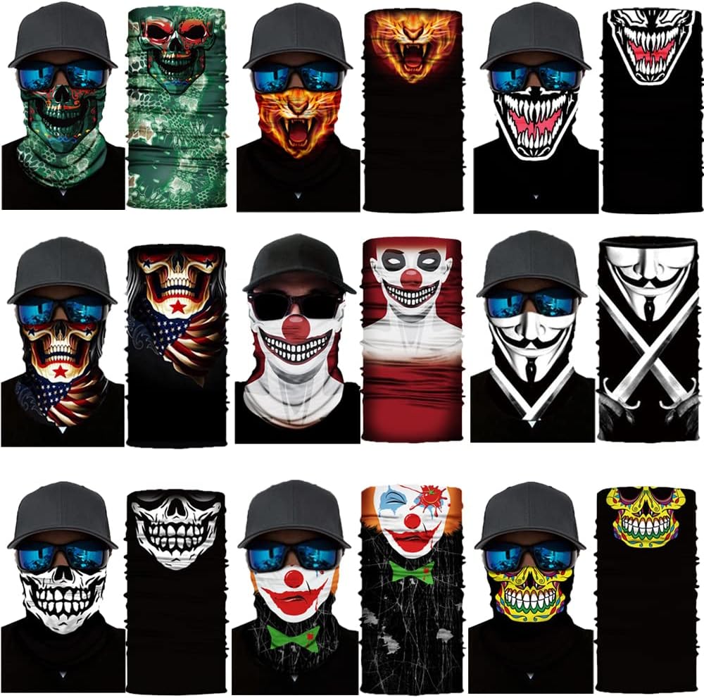 Neck Gaiter Mask,Bandana Gator Face Cover Mask Sun UV Protection,Neck Warmer Balaclava,Tube Face Scarf,Headband for Outdoor