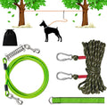 Dog Runner Trolley Cable: 50FT Heavy Duty Zipline for Yard & Camping with 10Ft Tie-Out & Shock Spring - Up to 200LBS