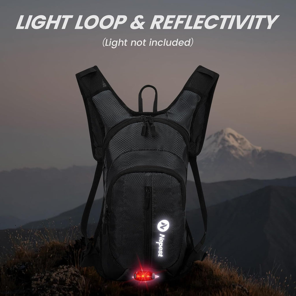 Nepest Hydration Pack Backpack with 2L Water Bladder Reflective Lightweight