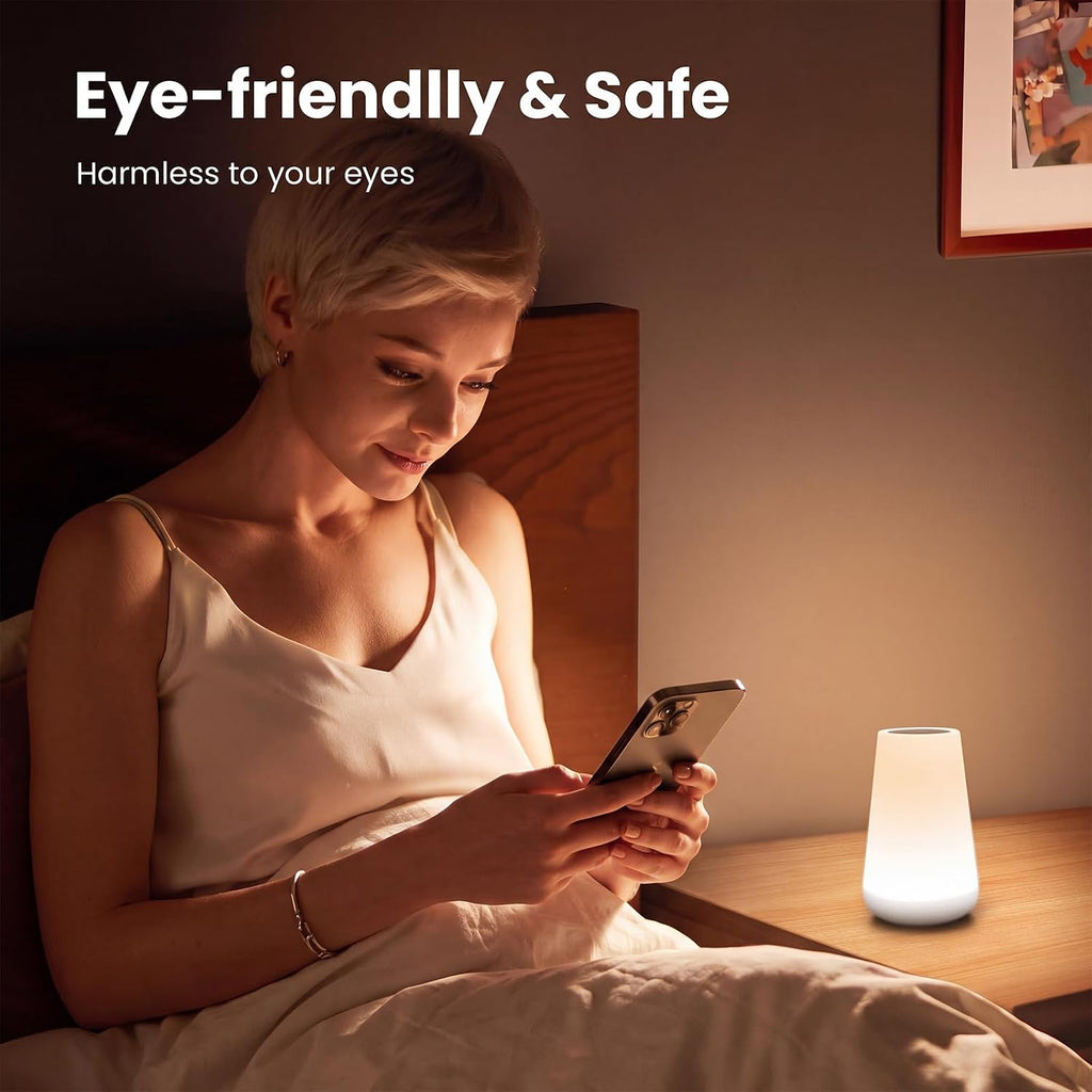 THAUSDAS Telecontrol Night Light Touch Lamp: 13 Colors, 5 Brightness, White