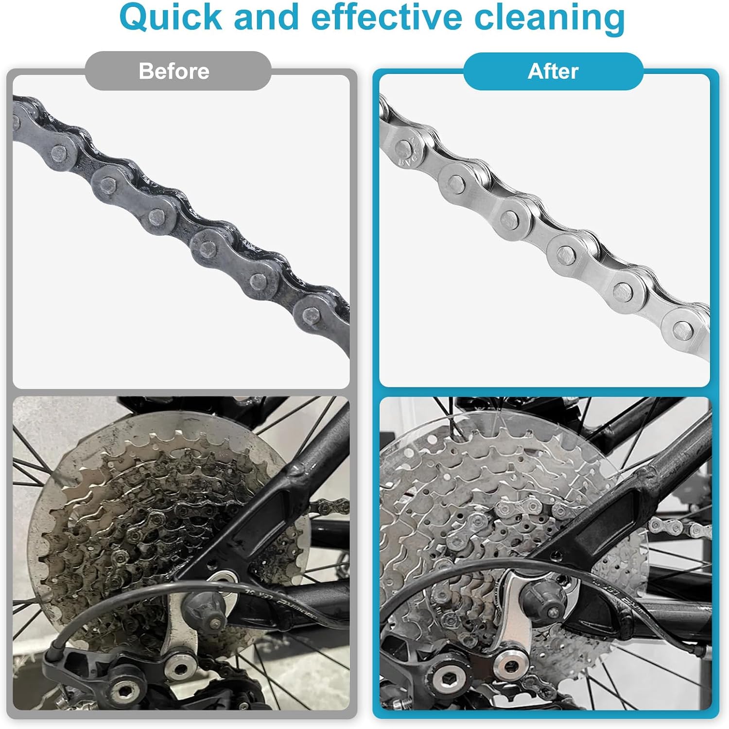 CHUMXINY Bike Chain Degreaser, 17 fl oz Spray Non-foaming Design for MTB/Gravel/Road/Mountain Bikes
