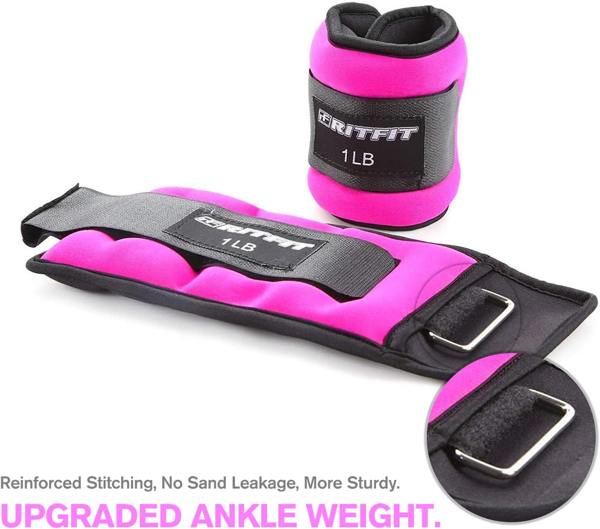 RitFit Adjustable Ankle Weights for Women & Men