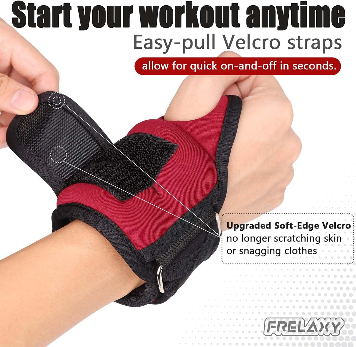 Frelaxy Wrist Weights with Thumb Loops for Men Women (Pair)