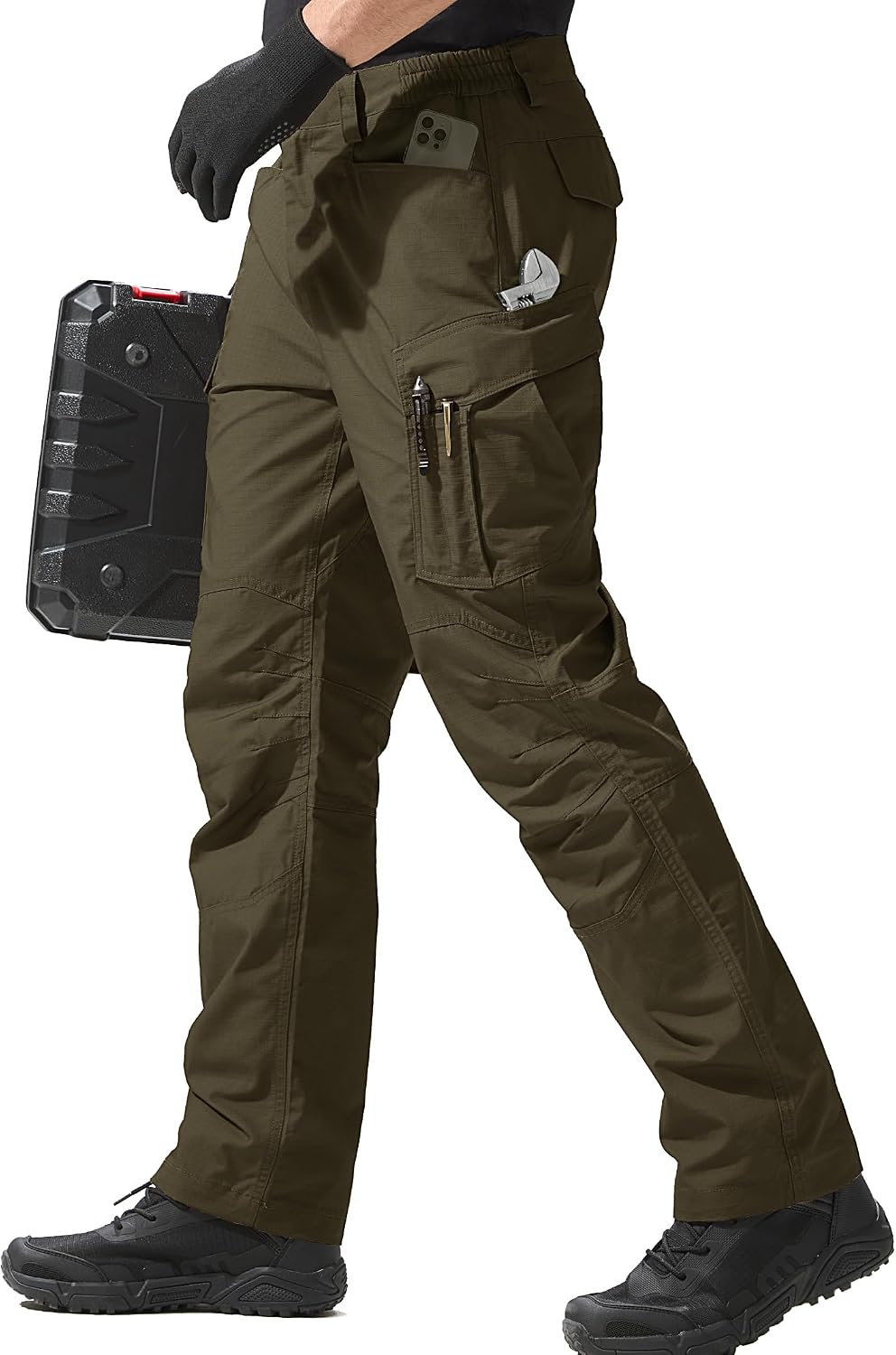 FREE SOLDIER Men's Tactical Pants Ripstop Work Cargo Hiking Pants