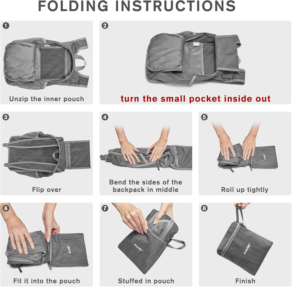 G4Free 10L Hiking Backpack Small Travel Hiking Daypack Lightweight Packable Backpack Casual Foldable Shoulder Bag