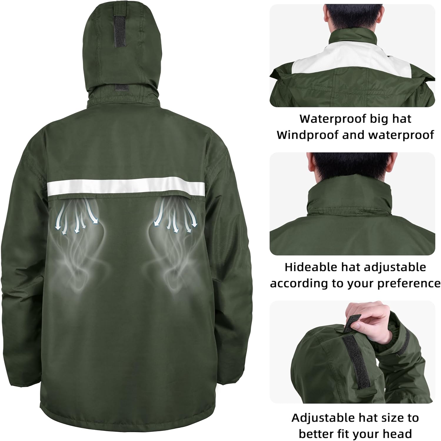 Coralrain Rain Suit Safety Waterproof Rain Jacket and Trouser Suit Raincoat With Hood lining For Men Women Adults Breathable